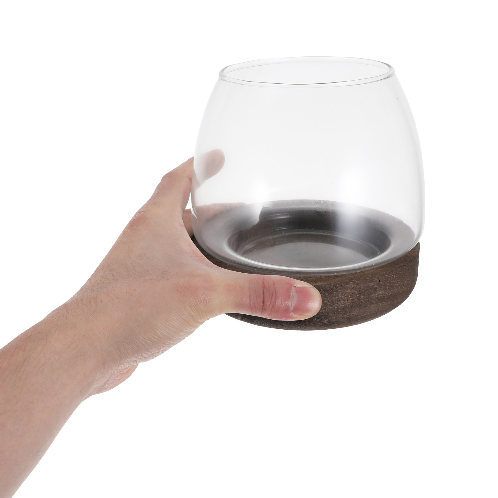 Planted Aquarium Jar - Clear Round Glass Hydroponic Plant Holder