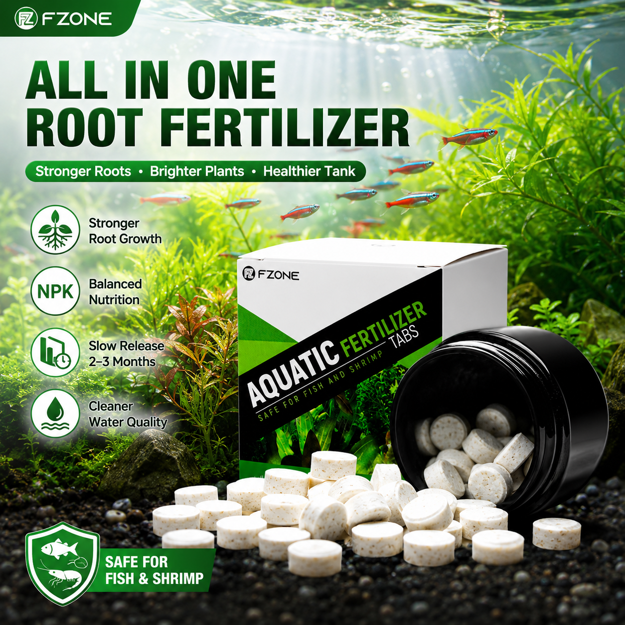 Aquarium Plant Root Fertilizer - FZONE Aquarium Root Tabs Plant Fertilizer