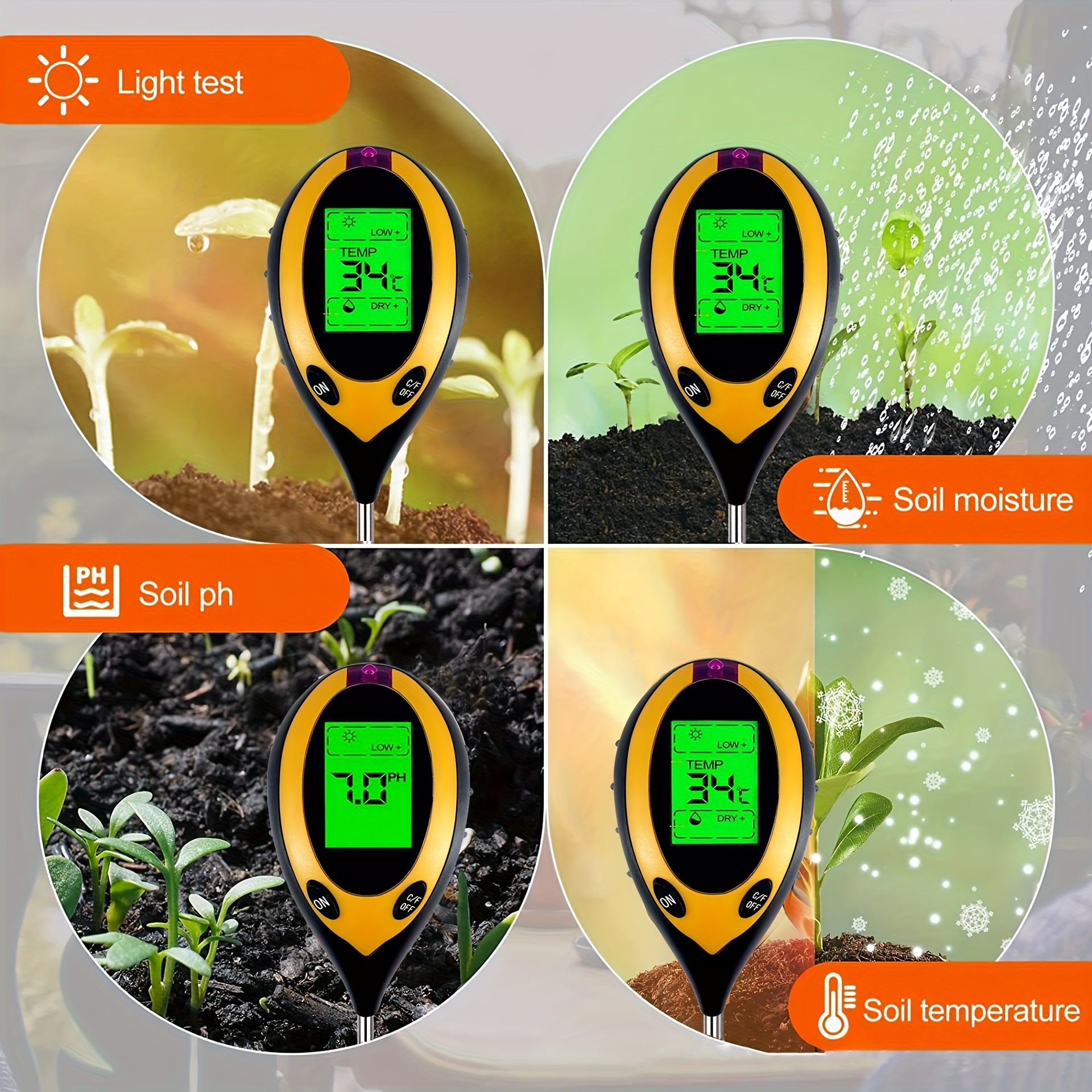 Soil PH Tester 4 in 1 PH Soil  - Tissue Culture Plant avis et prix
