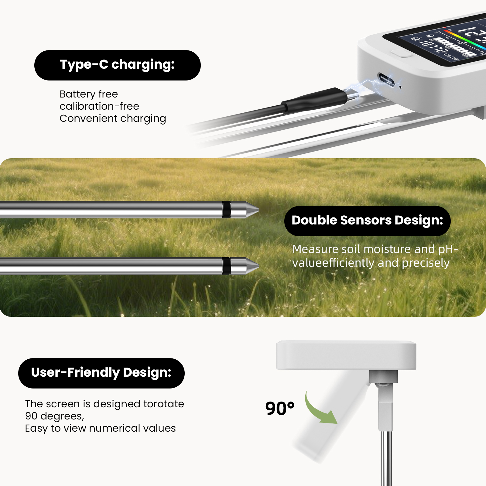 6-in-1 Soil Moisture Meter, Hy - Tissue Culture Plant avis et prix